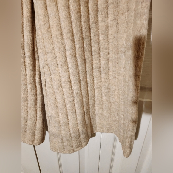 Sincerely Jules Ribbed Knit Wide Leg Pants Large In Oatmeal - Picture 5 of 10